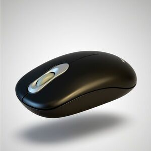 Microsoft Black Wireless Optical Mouse with Silver Scroll Wheel